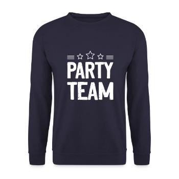 Party Team - Unisex Sweatshirt - navy - Front - Alina (178cm) & Michal (187cm)