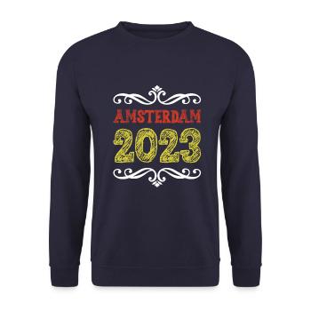 Amsterdam 2023 - Unisex Sweatshirt - navy - Front - Alina (178cm) & Michal (187cm)