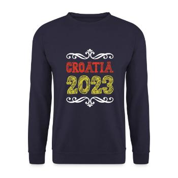 Croatia 2023 - Unisex Sweatshirt - navy - Front - Alina (178cm) & Michal (187cm)
