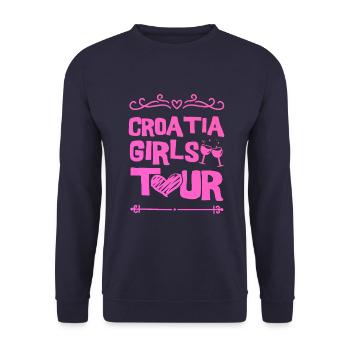 Croatia Party Team - Unisex Sweatshirt - navy - Front - Alina (178cm) & Michal (187cm)