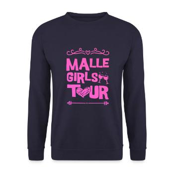 Malle Party Team - Unisex Pullover - Navy - Vorne - Alina (178cm) & Michal (187cm)
