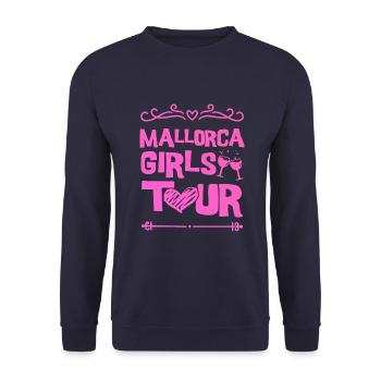 Mallorca Party Team - Unisex Pullover - Navy - Vorne - Alina (178cm) & Michal (187cm)