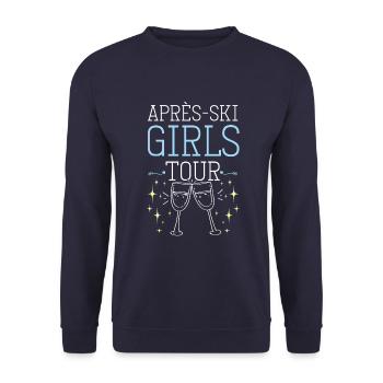 Apres-Ski Girls Tour - Unisex Pullover - Navy - Vorne - Alina (178cm) & Michal (187cm)