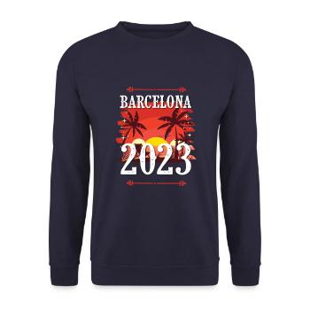 Barcelona 2023 - Unisex Pullover - Navy - Vorne - Alina (178cm) & Michal (187cm)