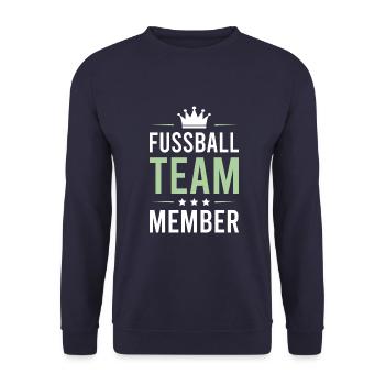 Fussball Team - Unisex Pullover - Navy - Vorne - Alina (178cm) & Michal (187cm)