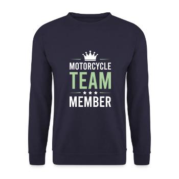 Motorcycle Team - Unisex Pullover - Navy - Vorne - Alina (178cm) & Michal (187cm)