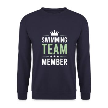 Swimming Team - Unisex Sweatshirt - navy - Front - Alina (178cm) & Michal (187cm)