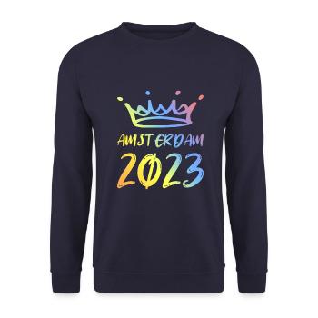 Amsterdam 2023 - Unisex Sweatshirt - navy - Front - Alina (178cm) & Michal (187cm)