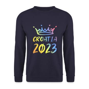 Croatia 2023 - Unisex Sweatshirt - navy - Front - Alina (178cm) & Michal (187cm)