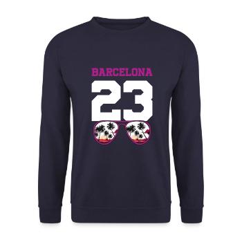 Barcelona 23 Trikot 2023 - Unisex Pullover - Navy - Vorne - Alina (178cm) & Michal (187cm)