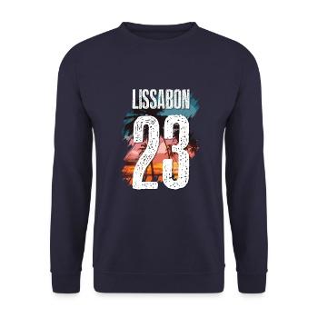 Lissabon 23 Trikot 2023 - Unisex Pullover - Navy - Vorne - Alina (178cm) & Michal (187cm)