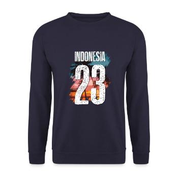 Indonesia 23 Jersey 2023 - Unisex Sweatshirt - navy - Front - Alina (178cm) & Michal (187cm)