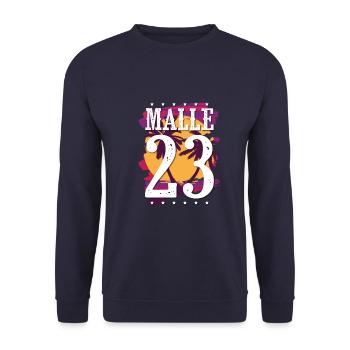 Maillot Malle 23 2023 - Sweat-shirt Unisexe - marine - Devant - Alina (178cm) & Michal (187cm)