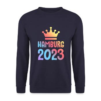 Hambourg 2023 Krone - Sweat-shirt Unisexe - marine - Devant - Alina (178cm) & Michal (187cm)