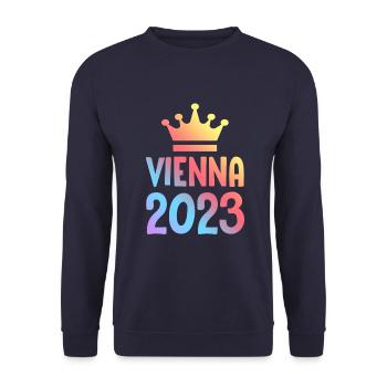 Vienna 2023 Wien Krone - Unisex Sweatshirt - navy - Front - Alina (178cm) & Michal (187cm)