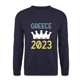 Greece 2023 Krona - Unisex Sweatshirt - navy - Front - Alina (178cm) & Michal (187cm)