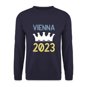 Vienna 2023 Wien Krone - Unisex Sweatshirt - navy - Front - Alina (178cm) & Michal (187cm)