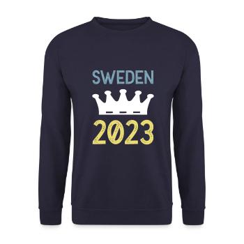Sweden 2023 Krona - Unisex Sweatshirt - navy - Front - Alina (178cm) & Michal (187cm)