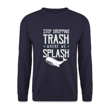 Protection de l’environnement Save the Ocean - Sweat-shirt Unisexe - marine - Devant - Alina (178cm) & Michal (187cm)