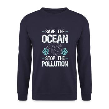 Protection contre l’arrêt Save the Ocean - Sweat-shirt Unisexe - marine - Devant - Alina (178cm) & Michal (187cm)