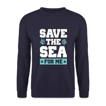 save the sea - Unisex Pullover - Navy - Vorne - Alina (178cm) & Michal (187cm)
