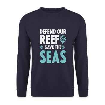 save the sea - Unisex Pullover - Navy - Vorne - Alina (178cm) & Michal (187cm)
