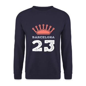 Barcelona 23 Trikot 2023 - Unisex Pullover - Navy - Vorne - Alina (178cm) & Michal (187cm)