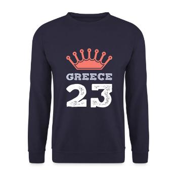 Greece 23 Trikot 2023 - Unisex Pullover - Navy - Vorne - Alina (178cm) & Michal (187cm)