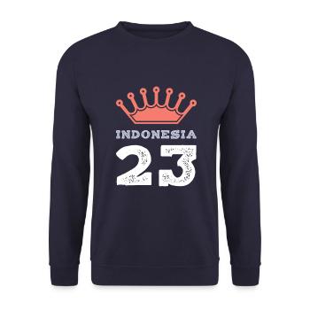 Indonesia 23 Trikot 2023 - Unisex Pullover - Navy - Vorne - Alina (178cm) & Michal (187cm)