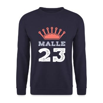 Maillot Malle 23 2023 - Sweat-shirt Unisexe - marine - Devant - Alina (178cm) & Michal (187cm)