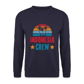 Indonesia Crew - Unisex Pullover - Navy - Vorne - Alina (178cm) & Michal (187cm)
