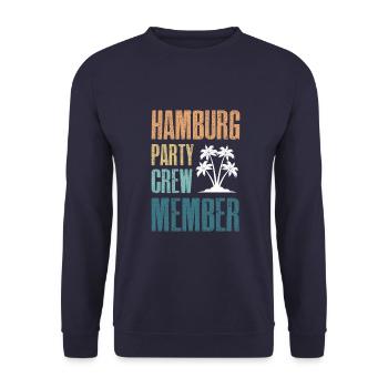 Hamburg Party Crew - Unisex Pullover - Navy - Vorne - Alina (178cm) & Michal (187cm)