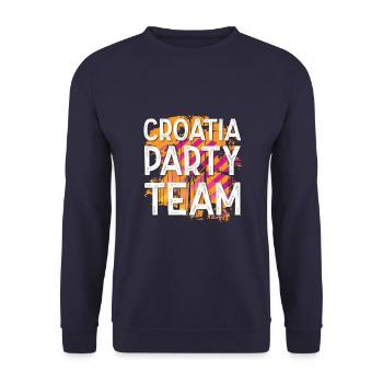 Croatia Party Team - Unisex Sweatshirt - navy - Front - Alina (178cm) & Michal (187cm)