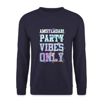 Amsterdam Party Vibes - Unisex Sweatshirt - navy - Front - Alina (178cm) & Michal (187cm)
