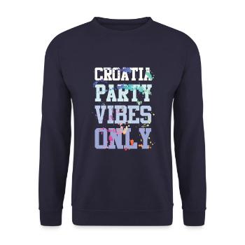 Croatia Party Vibes - Unisex Sweatshirt - navy - Front - Alina (178cm) & Michal (187cm)