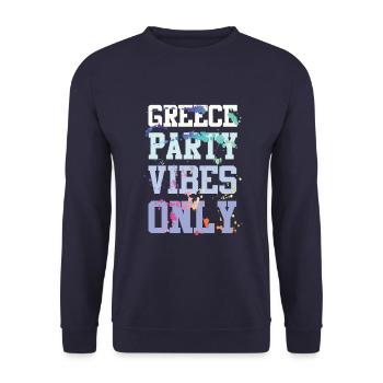 Greece Party Vibes - Unisex Sweatshirt - navy - Front - Alina (178cm) & Michal (187cm)