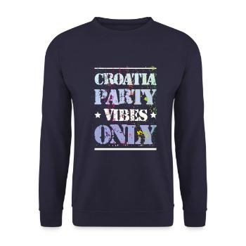 Croatia Party Vibes - Unisex Sweatshirt - navy - Front - Alina (178cm) & Michal (187cm)