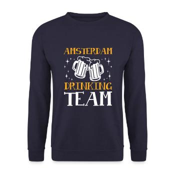 Équipe de buveurs d’Amsterdam - Sweat-shirt Unisexe - marine - Devant - Alina (178cm) & Michal (187cm)
