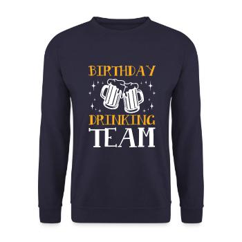 Birthday Drinking Team - Unisex Sweatshirt - navy - Front - Alina (178cm) & Michal (187cm)