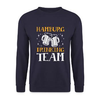 Hamburg Drinking Team - Unisex Pullover - Navy - Vorne - Alina (178cm) & Michal (187cm)