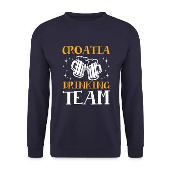 Croatia Drinking Team - Unisex Sweatshirt - navy - Front - Alina (178cm) & Michal (187cm)