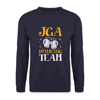 Jga Junggesellen Drinking Team - Unisex Pullover - Navy - Vorne - Alina (178cm) & Michal (187cm)