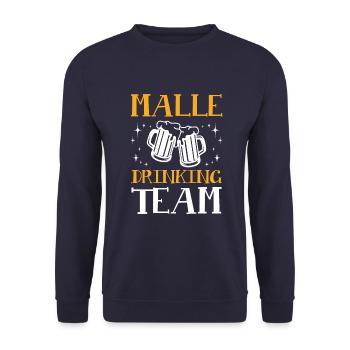 Malle Drinking Team - Unisex Sweatshirt - navy - Front - Alina (178cm) & Michal (187cm)