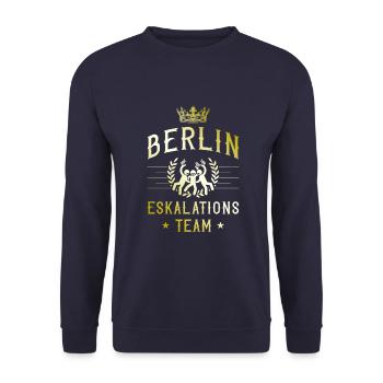 Berlin Escalation - Unisex Sweatshirt - navy - Front - Alina (178cm) & Michal (187cm)