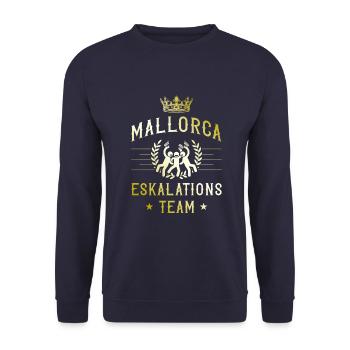 Mallorca Eskalation - Unisex Pullover - Navy - Vorne - Alina (178cm) & Michal (187cm)