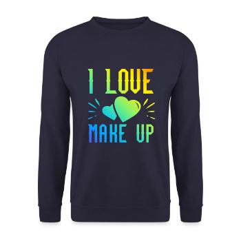 Ich liebe Make up - Unisex Pullover - Navy - Vorne - Alina (178cm) & Michal (187cm)