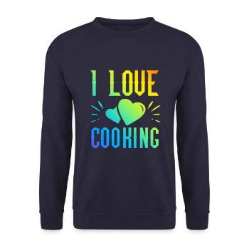 Ich liebe Kochen - Unisex Pullover - Navy - Vorne - Alina (178cm) & Michal (187cm)