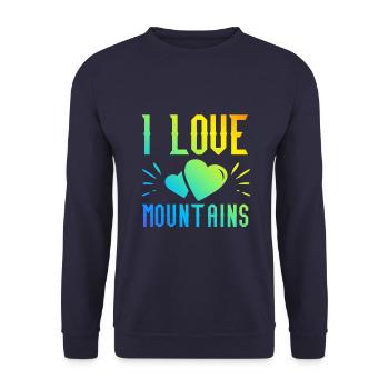 Ich liebe Berge - Unisex Pullover - Navy - Vorne - Alina (178cm) & Michal (187cm)