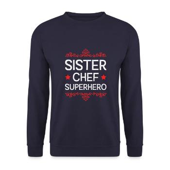 Sœur Super-héroïne - Sweat-shirt Unisexe - marine - Devant - Alina (178cm) & Michal (187cm)