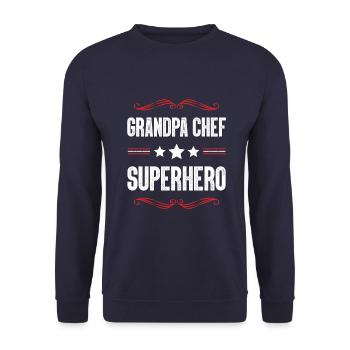 Grand-père Super-héros - Sweat-shirt Unisexe - marine - Devant - Alina (178cm) & Michal (187cm)